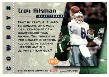 1994 Topps - All-Pros #9 Troy Aikman Back