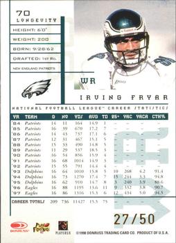 1998 Leaf Rookies & Stars - Longevity #70 Irving Fryar Back