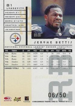 1998 Leaf Rookies & Stars - Longevity #81 Jerome Bettis Back