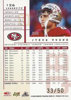 1998 Leaf Rookies & Stars - Longevity #126 Steve Young Back