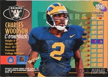 1998 Metal Universe - Precious Metal Gems #176 Charles Woodson Back