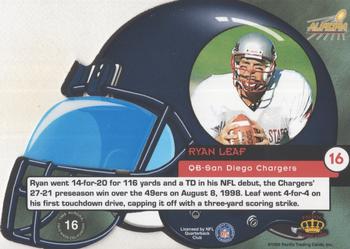 1998 Pacific Aurora - Face Mask Cel Fusions #16 Ryan Leaf Back