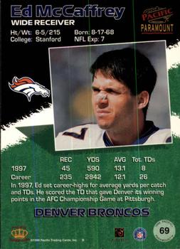 1998 Pacific Paramount - Copper #69 Ed McCaffrey Back