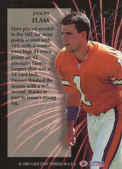 1994 Ultra - 2nd Year Standouts #6 Jason Elam Back