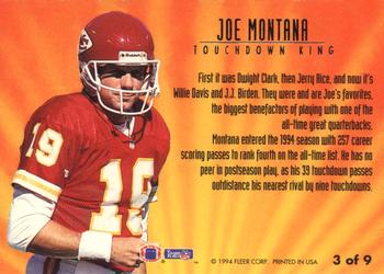 1994 Ultra - Touchdown Kings #3 Joe Montana Back