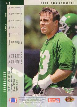 1994 Upper Deck #44 Bill Romanowski Back