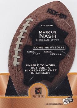 1998 Press Pass - Kick-Off #KO34 Marcus Nash Back