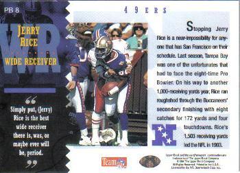 1994 Upper Deck - Pro Bowl #PB8 Jerry Rice Back