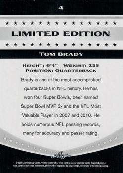 2016 Leaf Special Release Limited Edition #4 Tom Brady Back