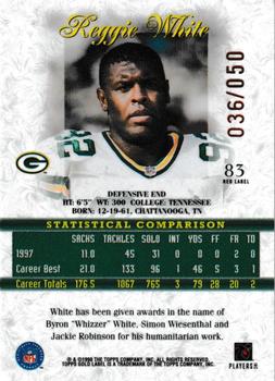 1998 Topps Gold Label - Class 2 Red Label #83 Reggie White Back