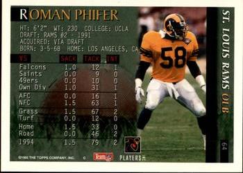 1995 Bowman #64 Roman Phifer Back