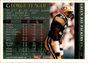 1995 Bowman #149 George Teague Back