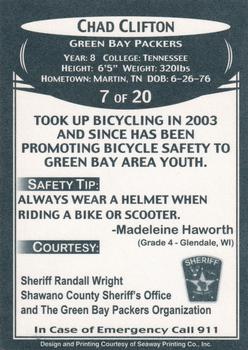 2007 Green Bay Packers Police - Shawano County Sheriff's Office #7 Chad Clifton Back