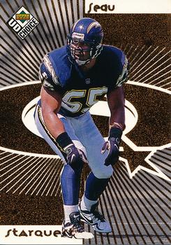 1998 UD Choice - StarQuest/RookQuest Gold #SR05 Junior Seau / Takeo Spikes Front