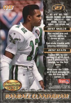 1995 Bowman's Best - Refractors #23 Randall Cunningham Back