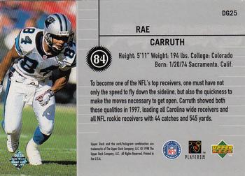 1998 Upper Deck - Define the Game #DG25 Rae Carruth Back