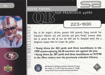 1998 Upper Deck Black Diamond Rookie Edition - Sheer Brilliance #B9 Steve Young Back