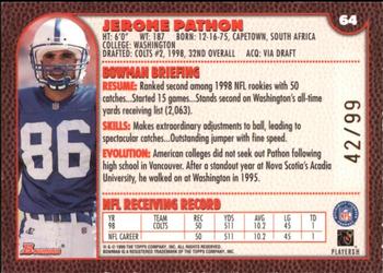 1999 Bowman - Gold #64 Jerome Pathon Back