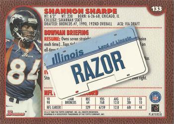 1999 Bowman - Interstate #133 Shannon Sharpe Back