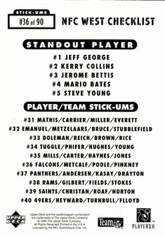 1995 Collector's Choice Update - Stick-Ums #36 Atlanta Falcons / Eric Metcalf / Tyrone Poole / Lovell Pinkney Back