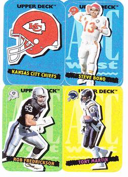 1995 Collector's Choice Update - Stick-Ums #87 Kansas City Chiefs / Steve Bono / Rob Fredrickson / Tony Martin Front