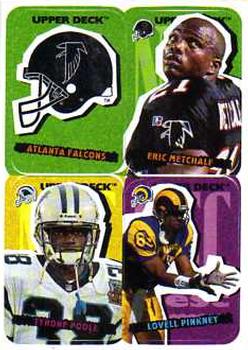 1995 Collector's Choice Update - Stick-Ums #36 Atlanta Falcons / Eric Metcalf / Tyrone Poole / Lovell Pinkney Front