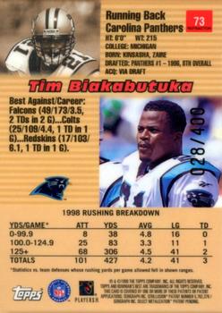 1999 Bowman's Best - Refractors #73 Tim Biakabutuka Back