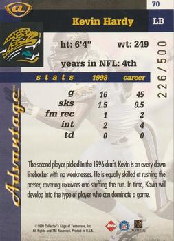 1999 Collector's Edge Advantage - Galvanized #70 Kevin Hardy Back