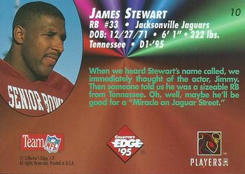1995 Collector's Edge - Rookies #10 James Stewart Back