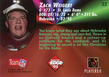 1995 Collector's Edge - Rookies #23 Zach Wiegert Back