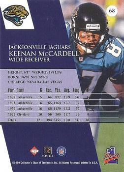 1999 Collector's Edge First Place - Millennium Collection Red #68 Keenan McCardell Back