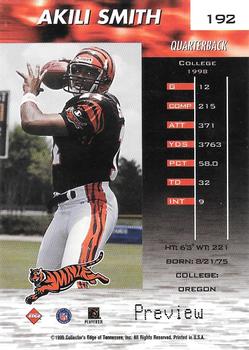 1999 Collector's Edge Fury - Galvanized Previews #192 Akili Smith Back