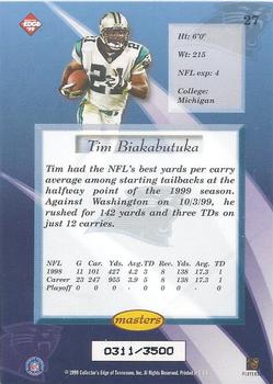 1999 Collector's Edge Masters - HoloSilver #27 Tim Biakabutuka Back