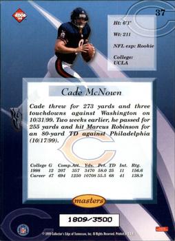 1999 Collector's Edge Masters - HoloSilver #37 Cade McNown Back