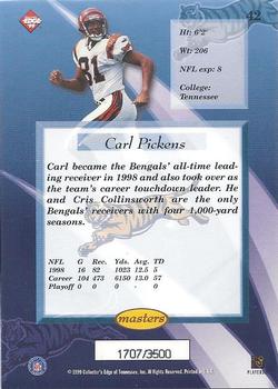 1999 Collector's Edge Masters - HoloSilver #42 Carl Pickens Back