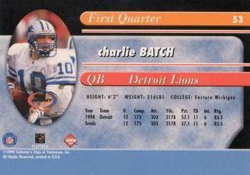 1999 Collector's Edge Odyssey - Millennium Collection Blue #53 Charlie Batch Back