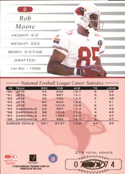 1999 Donruss - Stat Line Career #2 Rob Moore Back