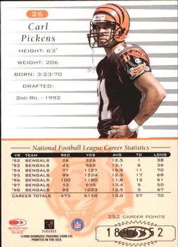 1999 Donruss - Stat Line Career #26 Carl Pickens Back