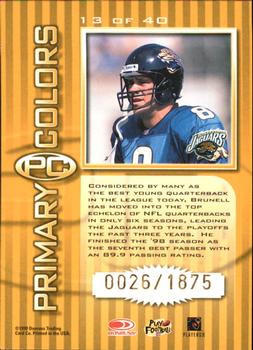 1999 Donruss Elite - Primary Colors Yellow #13 Mark Brunell Back