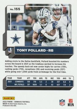 2022 Donruss - Blue Press Proof #155 Tony Pollard Back