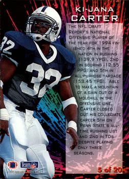 1995 Fleer - NFL Prospects #5 Ki-Jana Carter Back