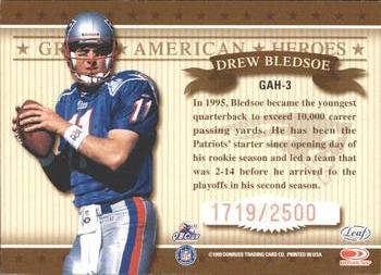 1999 Leaf Rookies & Stars - Great American Heroes #GAH-3 Drew Bledsoe Back