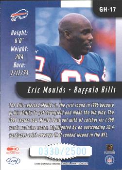 1999 Leaf Rookies & Stars - Greatest Hits #GH-17 Eric Moulds Back