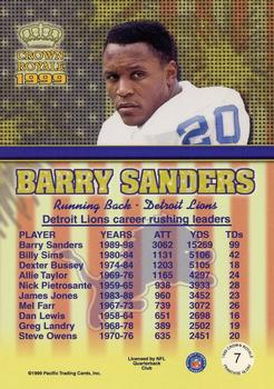 1999 Pacific Crown Royale - Franchise Glory #7 Barry Sanders Back