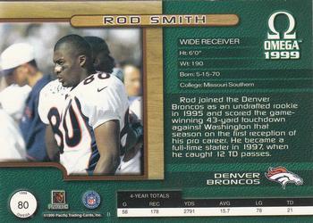 1999 Pacific Omega - Copper #80 Rod Smith Back