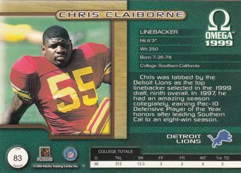 1999 Pacific Omega - Copper #83 Chris Claiborne Back