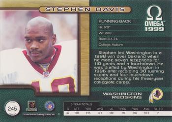 1999 Pacific Omega - Gold #245 Stephen Davis Back