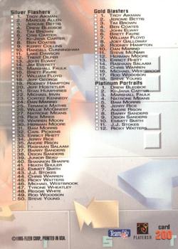 1995 Fleer Metal #200 Checklist: Inserts Back