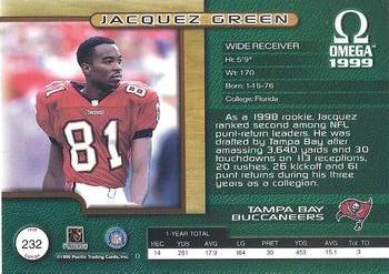 1999 Pacific Omega - Premiere Date #232 Jacquez Green Back