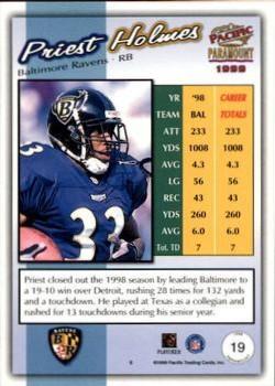 1999 Pacific Paramount - Premiere Date #19 Priest Holmes Back
